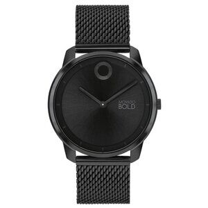 MOVADO BOLD 3601017 TREND ELEMENT BLACK DIAL BLACK STAINLESS BRACELET MENS WATCH